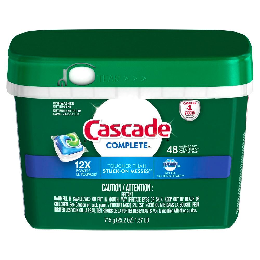 Cascade Complete Fresh Scent Actionpacs Dishwasher Detergent, 715 G -- 6 Per Case