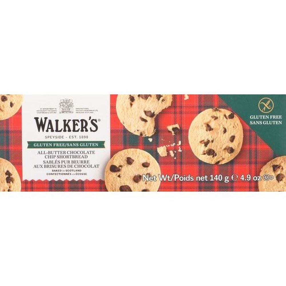 Walkers Gluten-free Chocolate Chip Shortbread, 140 G -- 12 Per Case