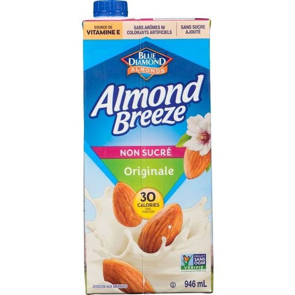 Almond Breeze Lait D'amande Original Non Sucré, 946 Ml -- 12 Par Boîte