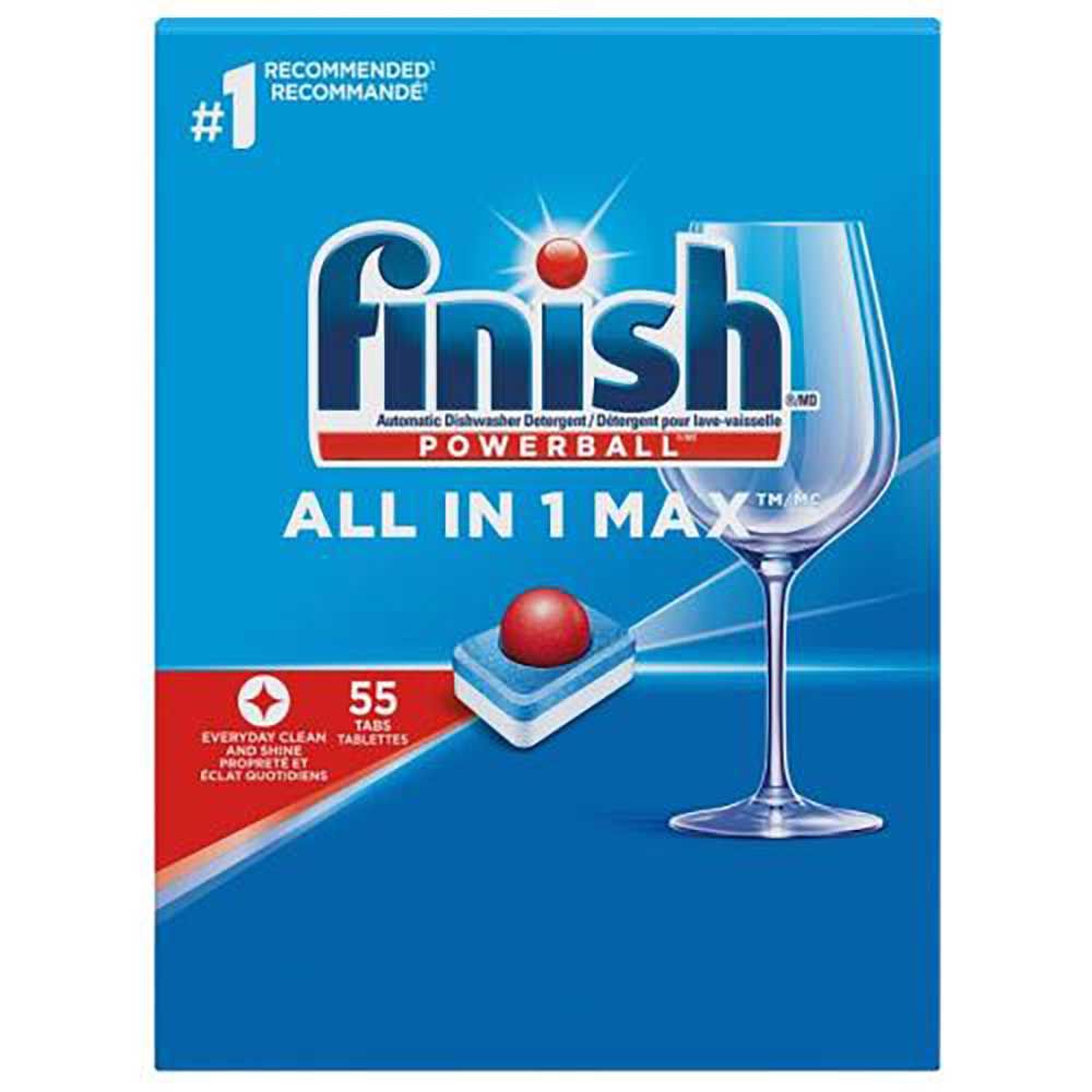 Finish Powerball All In 1 Max Auto Dishwasher Detergent Tabs, 55 Count -- 4 Per Case