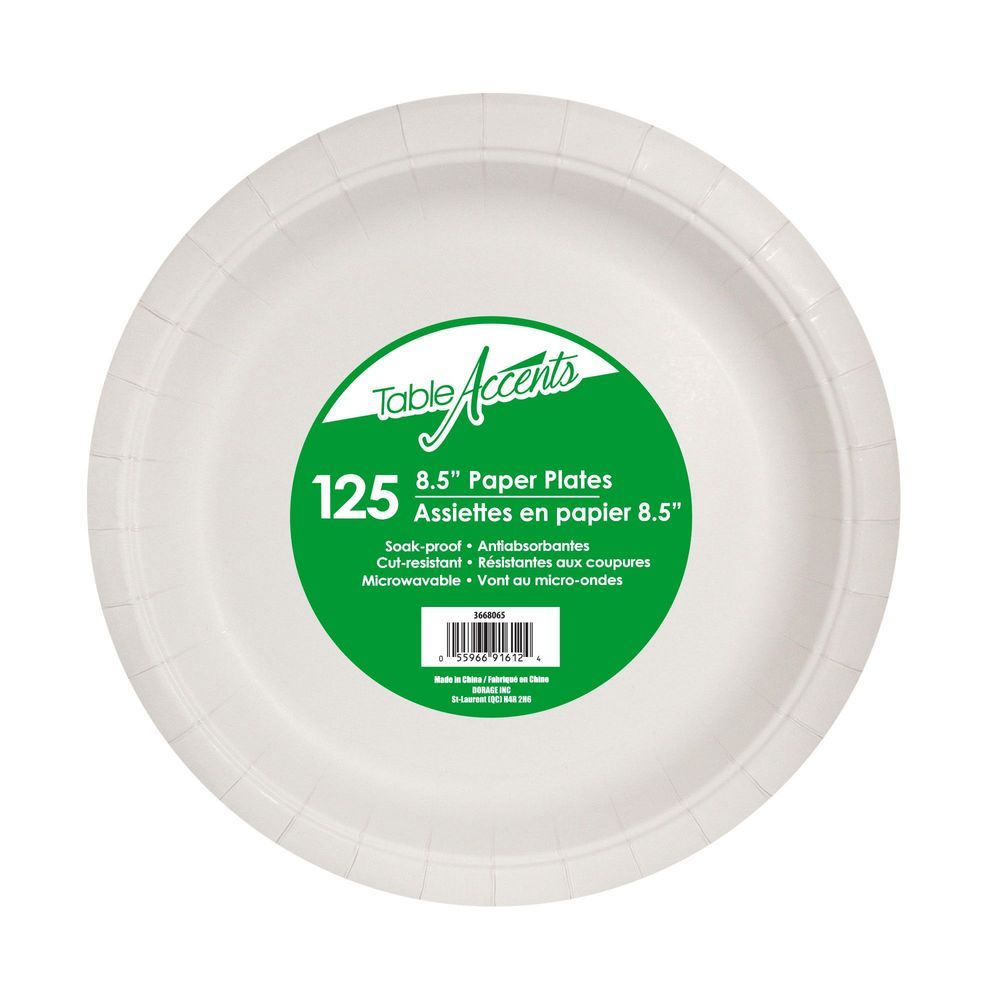 Table Accents 8.5 In Soak Proof Paper Plate, 125 Count - 4 Per Case