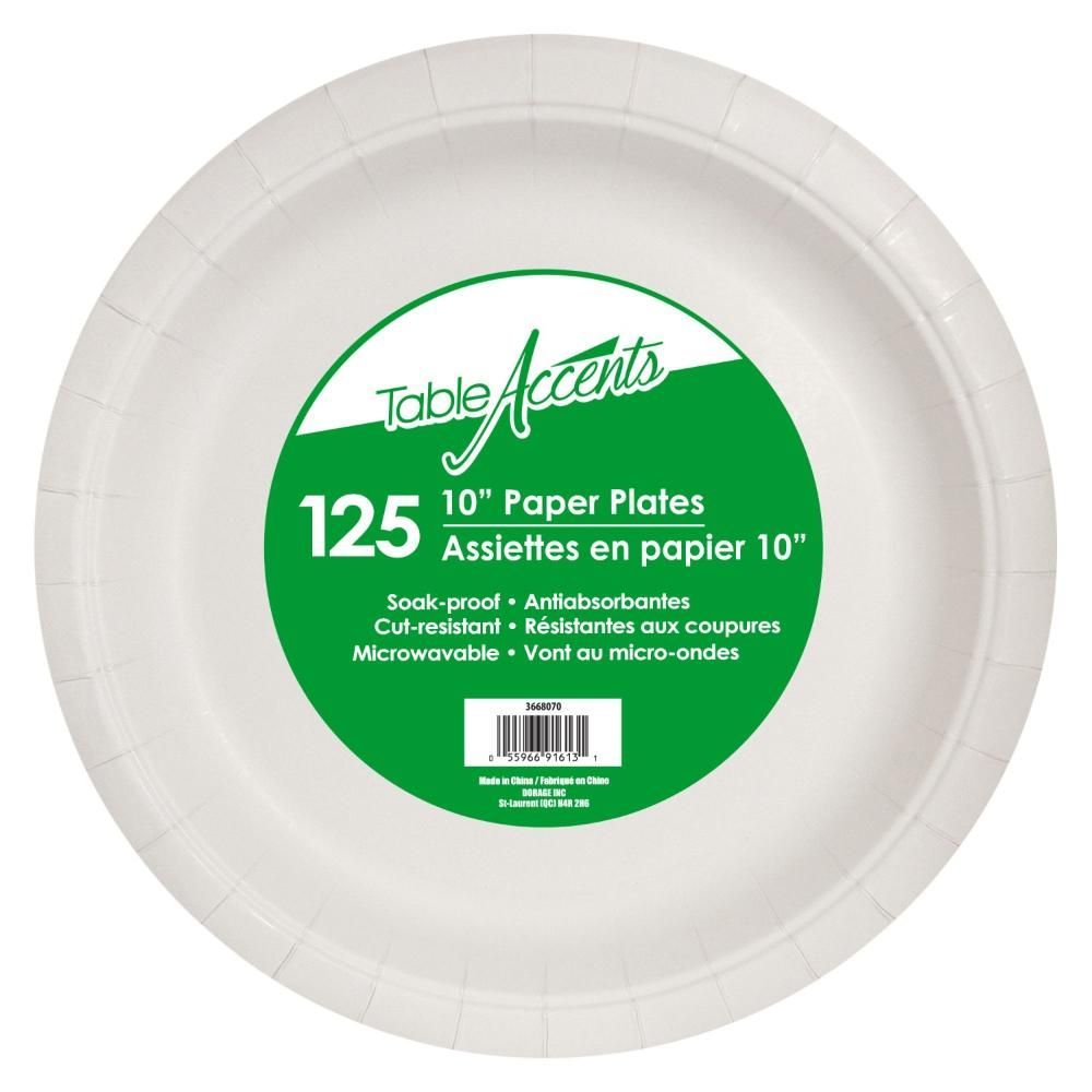 Table Accents 10 In Soak Proof Paper Plate, 125 Count - 4 Per Case