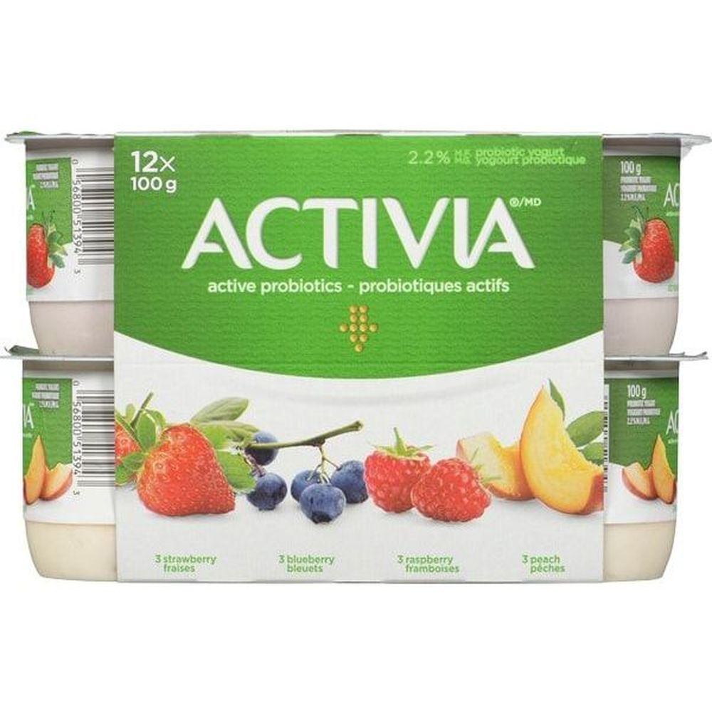Activia Strawberry/blueberry/raspberry/peach Yogurt, 100 G -- 48 Per Case