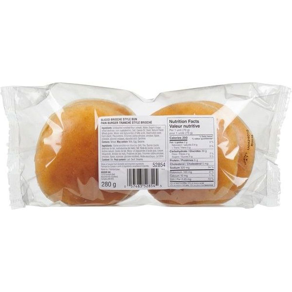 Bridor Vegan Brioche-style Sliced Burger Bun, 70 G -- 64 Per Case