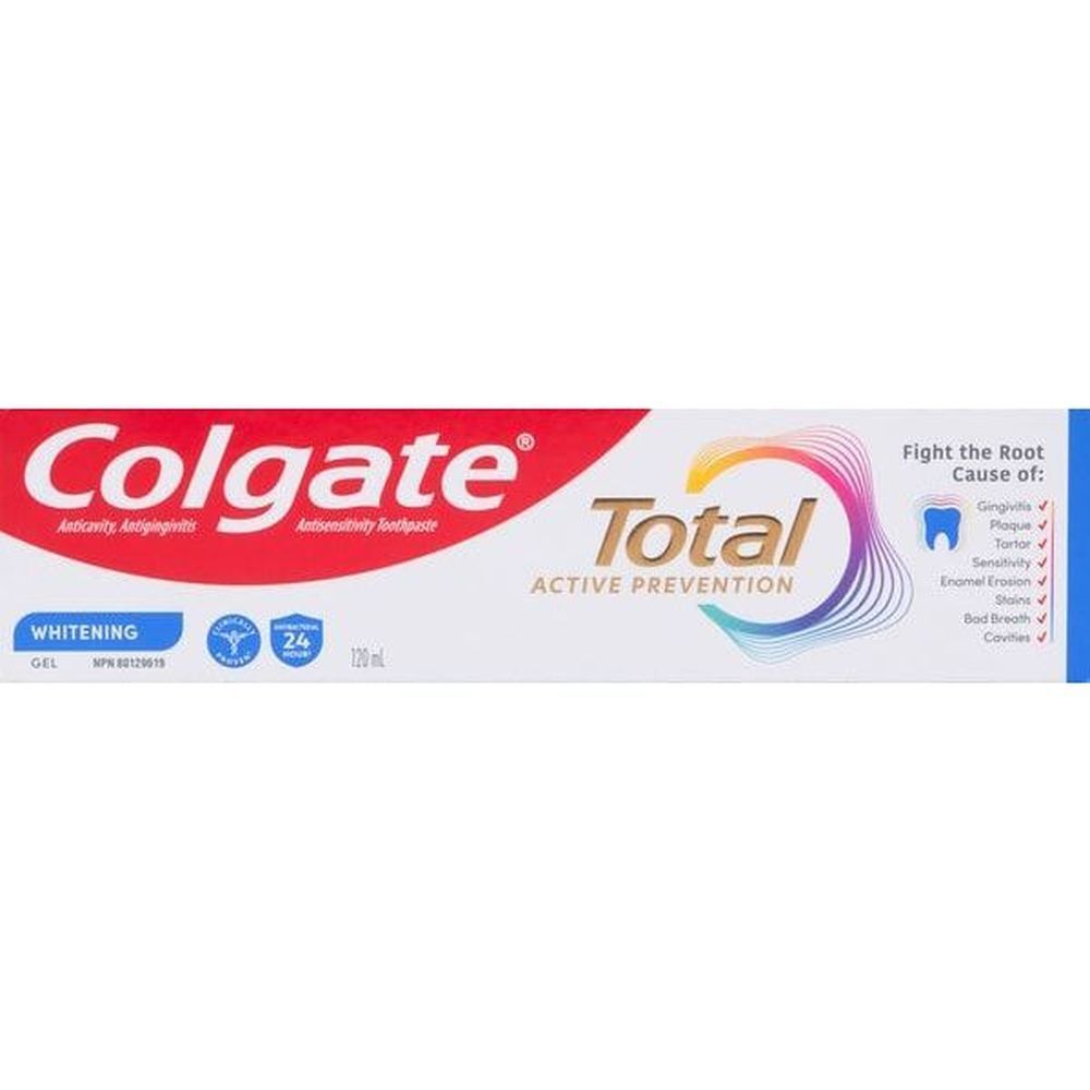 Colgate Total Whitening Gel Toothpaste, 120 Ml -- 24 Per Case