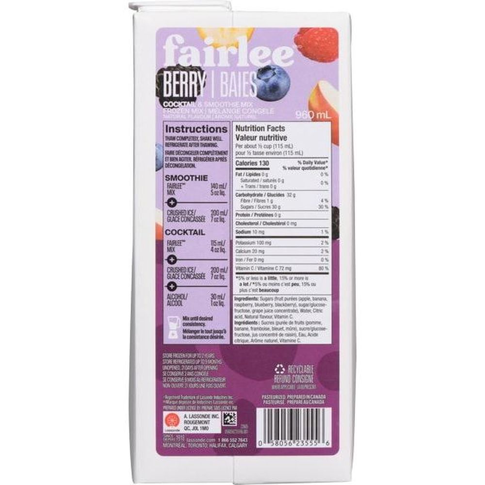 Fairlee Berry Juice, 960 Ml -- 12 Per Case