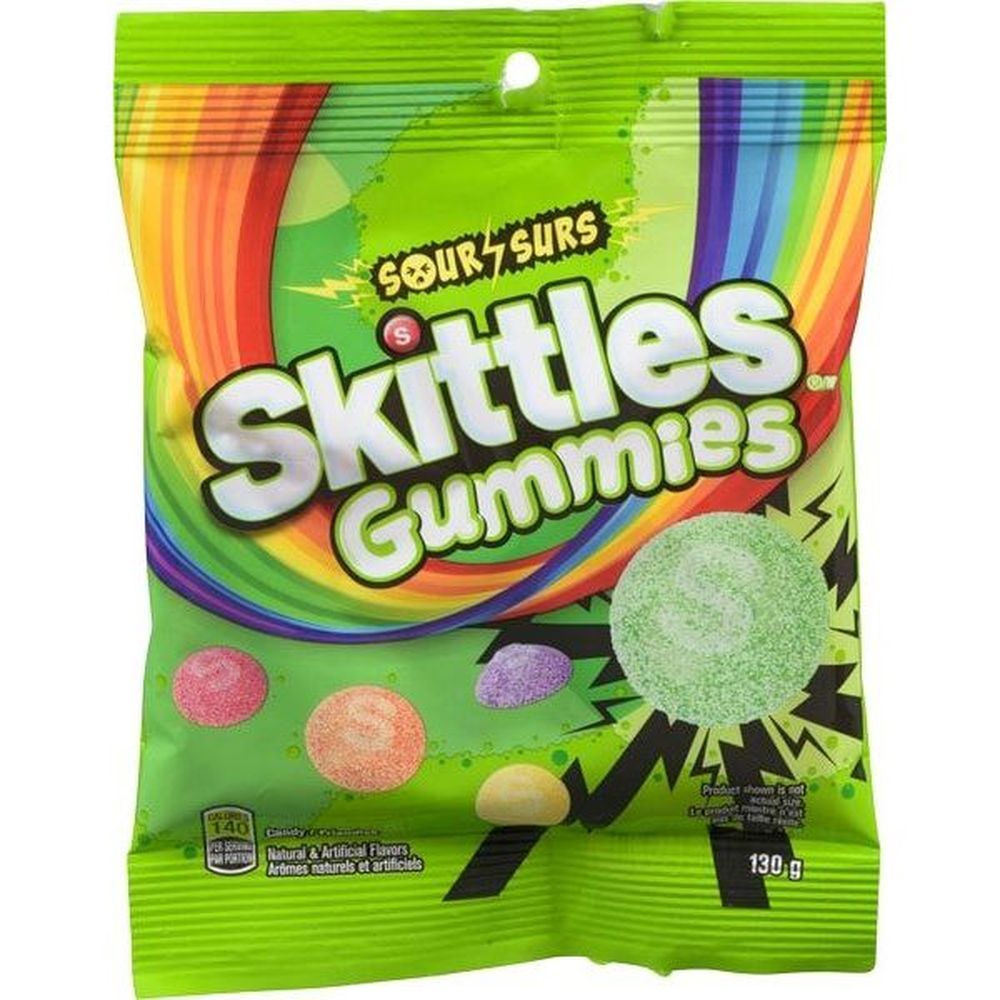 Skittles Sour Gummies, 130 G -- 12 Per Case