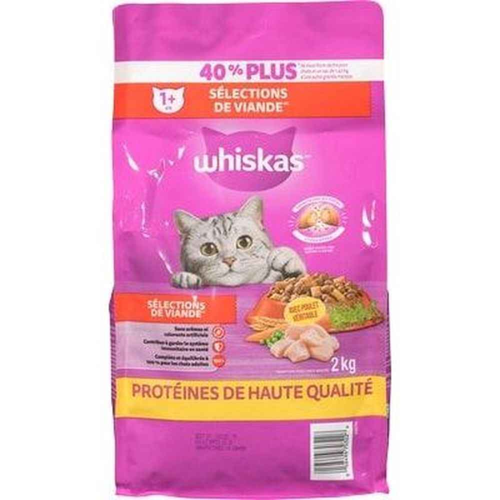 Whiskas Croquettes Pour Chats Meaty Selections, 2 Kg -- 5 Par Boîte