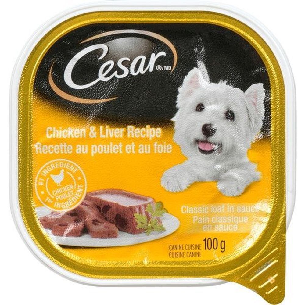 Cesar Gourmet Chicken And Liver Dog Food, 100 G -- 24 Per Case