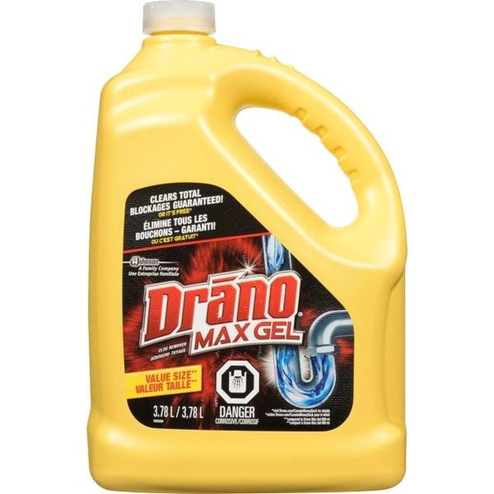 Drano Max Gel Clog Remover, 3.8 L -- 4 Per Case