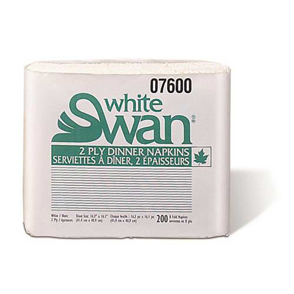 White Swan Serviette De Table 2 Plis 8 Plis, 15,8 X 16,8 Po -- 12 Par Boîte