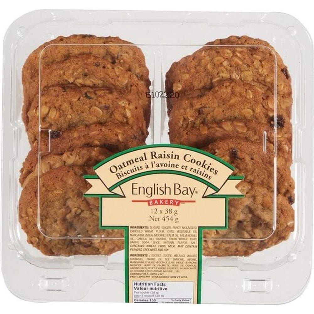 English Bay Bakery Oatmeal Raisin Cookies, 456 G -- 12 Per Case