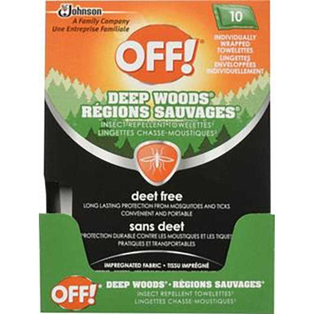 Off! Deep Woods Deet Free Insect Repellent Wipe, 3.94 X 1.34 X 5.44 In -- 8 Per Case