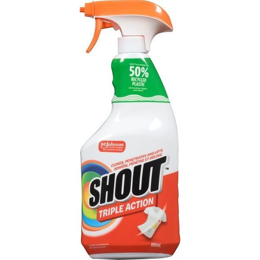 Shout Triple Action Laundry Stain Remover - Trigger, 650 Ml -- 8 Per Case