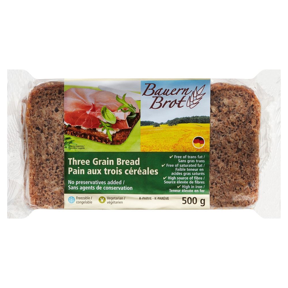Bauernbrot Three Grain Bread, 500 G -- 12 Per Case