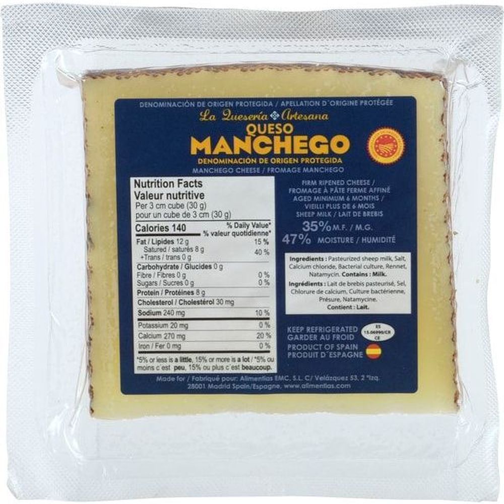 Alimentias Fromage Manchego Affiné 6 Mois, 200 G -- 6 Par Boîte