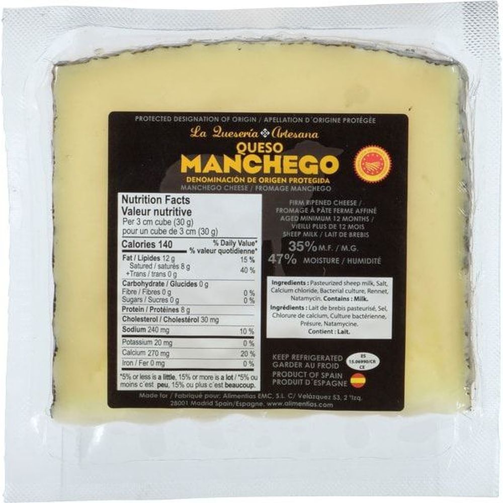 Alimentias Fromage Manchego 12 Mois, 200 G -- 6 Par Boîte