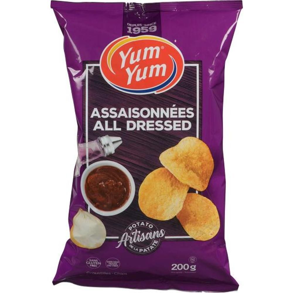 Yum Yum All Dressed Seasoned Crispy Chips, 200 G - 15 Per Case