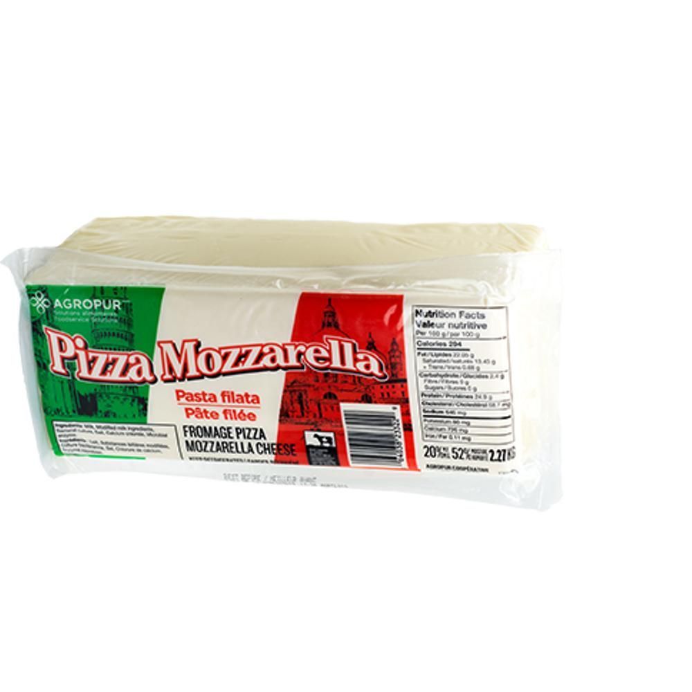 Agropur 17 Percent Milk Fat 3d Pizza Mozzarella Cheese Block, 2.27 Kg - 8 Per Case