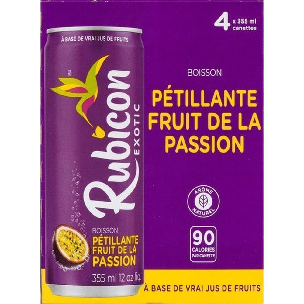 Rubicon Exotic Sparkling Passion Fruit Drink, 355 Ml -- 24 Per Case