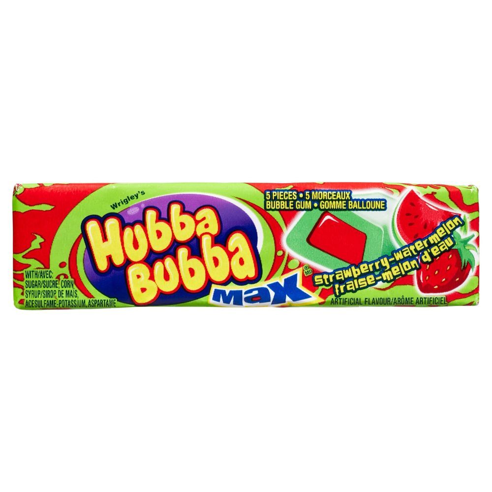 Hubba Bubba Chewing-gum Max Fraise Pastèque, Paquet De 5 – 216 Par Carton