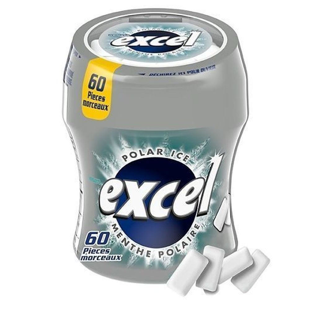Excel Polar Ice Sugar Free Gum, 60 Count Bottle -- 24 Per Case