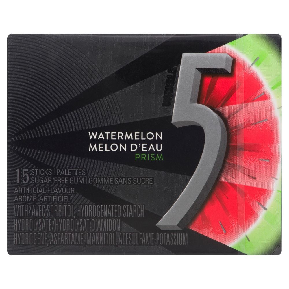 '5" Chewing-gum Sans Sucre Watermelon Prism, 37,5 G – 120 Unités Par Boîte