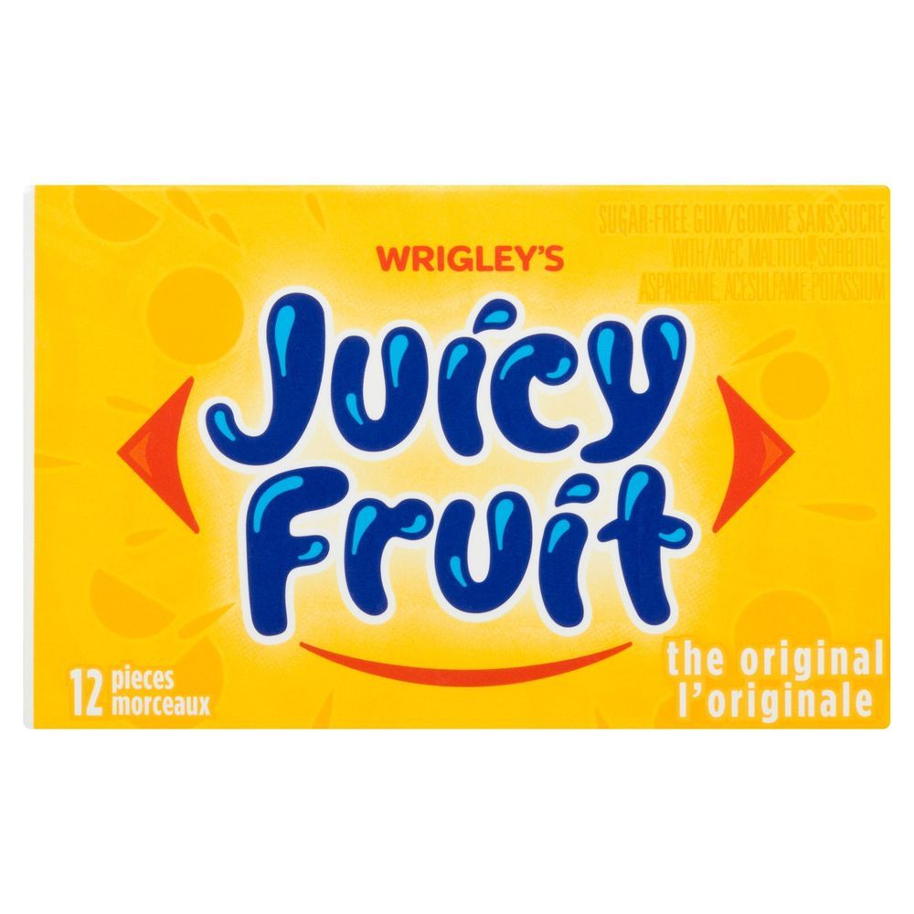 Wrigleys Sf Juicy Fruit Chewing-gum Original Sans Sucre, Paquet De 12 (18 Par Boîte).