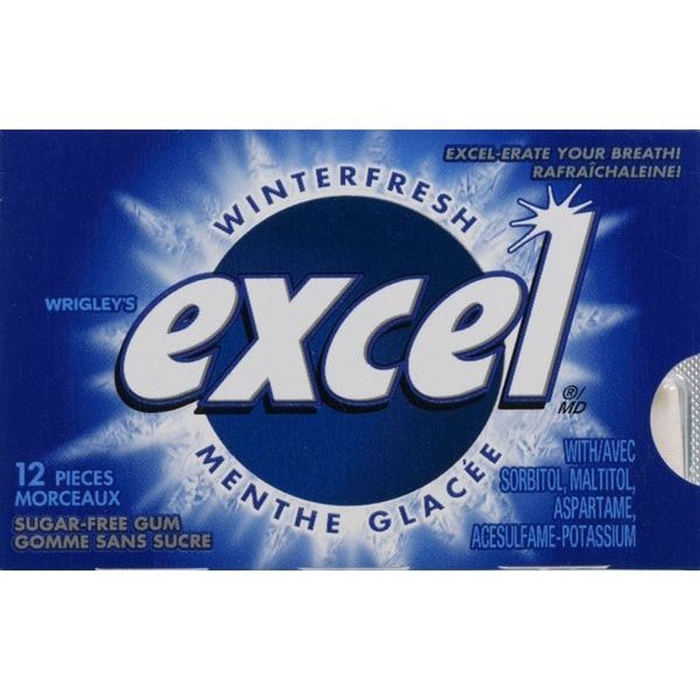 Excel Winterfresh Chewing-gum Sans Sucre - Unité, Paquet De 12 -- 18 Par Boîte