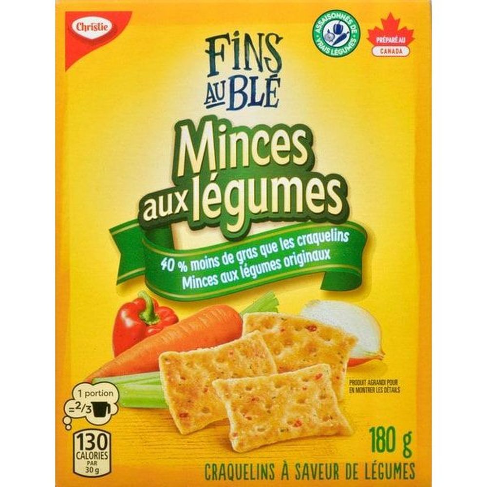 Craquelins Minces Aux L Egumes 40 % Moins Gras, 180 G -- 12 Par Bo Ite