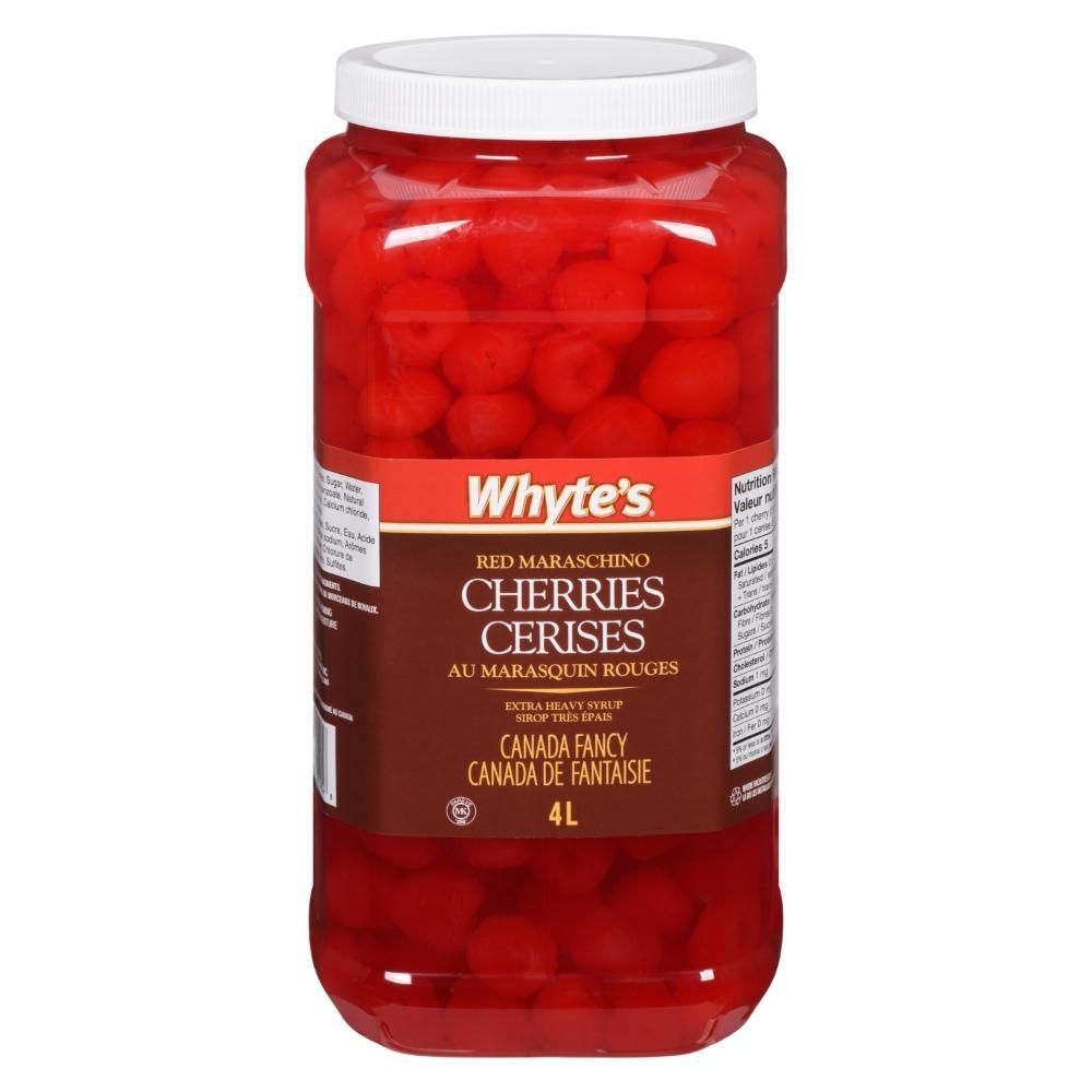 Whyte's Maraschino Whole Red Cherry, 4 L - 2 Per Case