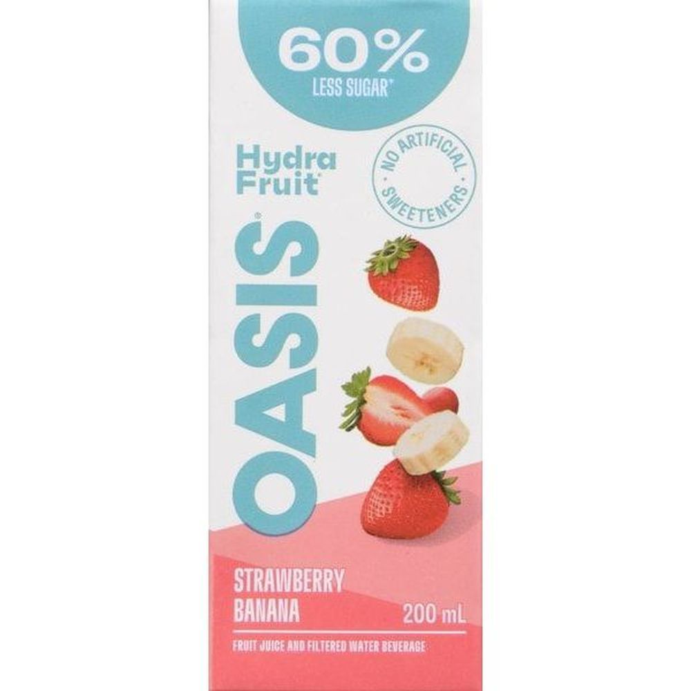 Oasis Hydrafruit Strawberry Banana Juice, 200 Ml -- 32 Per Case