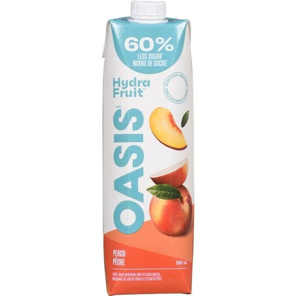 Oasis Hydrafruit Peach Juice, 960 Ml -- 12 Per Case