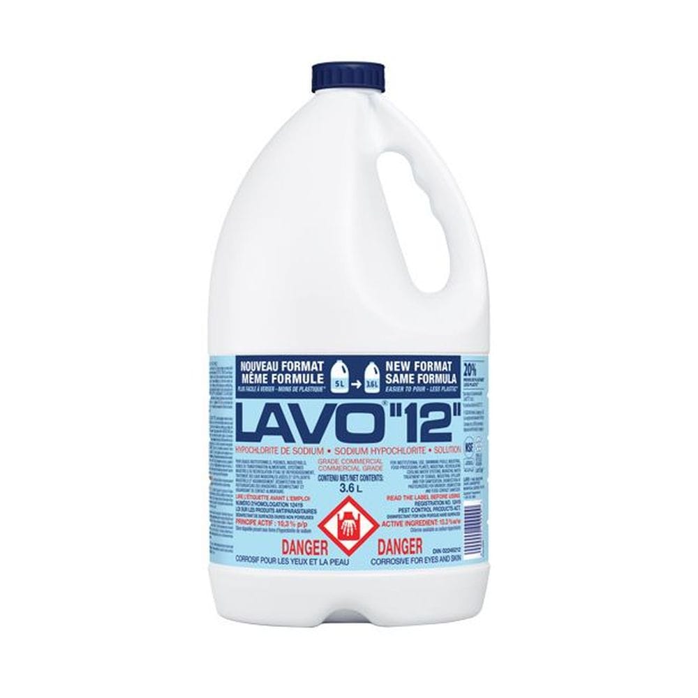 Lavo 12 Percent Liquid Bleach, 3.6 L -- 6 Per Case