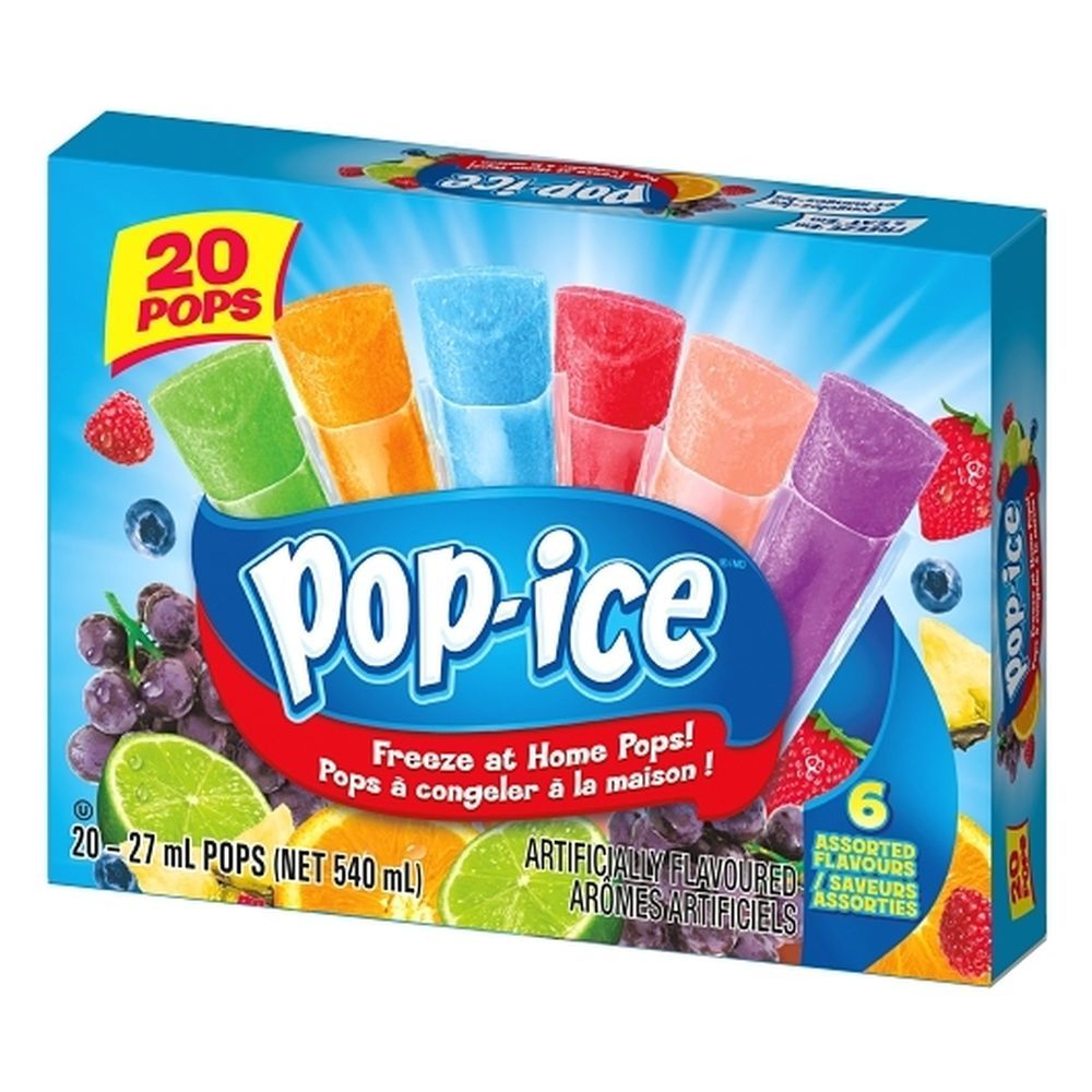Pop-ice Assorted Freezer Pops, 540 Ml -- 12 Per Case