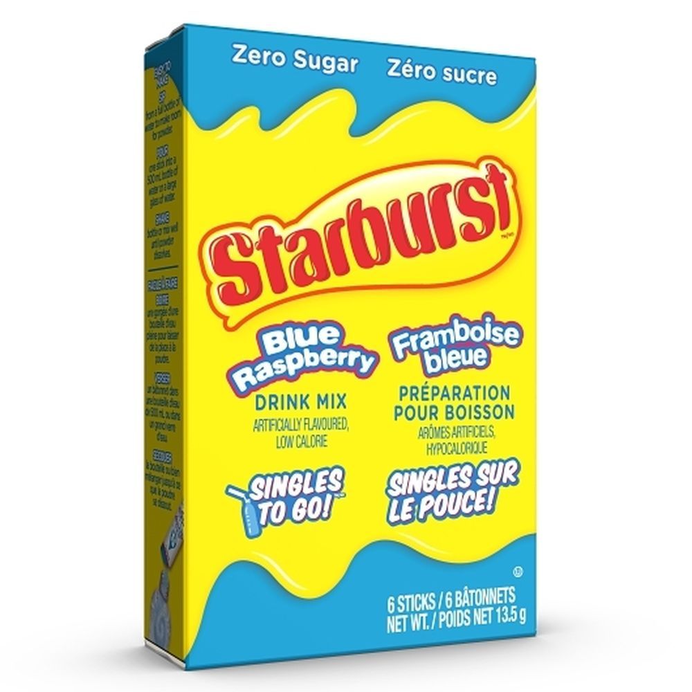 Starburst Sugar Free Blue Raspberry Drink Mix, 13.5 G -- 12 Per Case