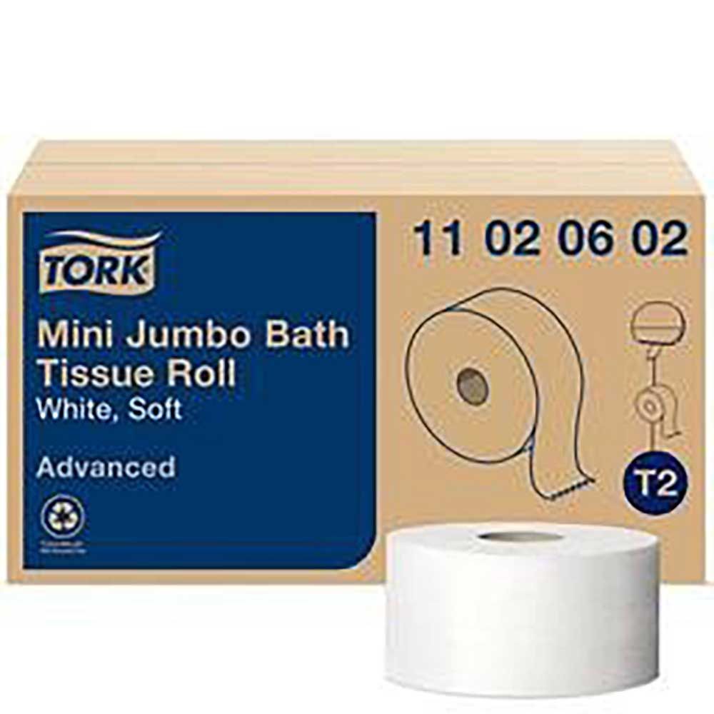 Tork White 2-ply Soft Mini Jumbo Bath Tissue Roll, 750.7 Ft -- 12 Per Case