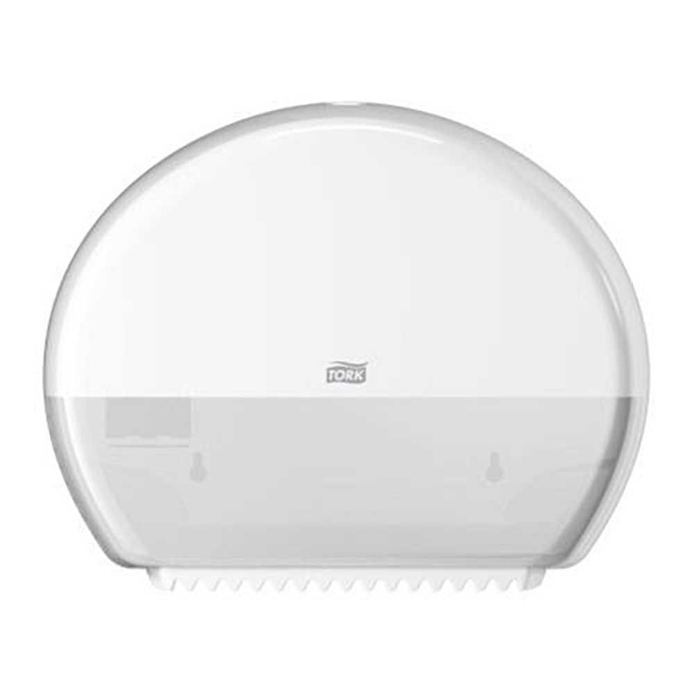 Tork White T2 Elevation Mini Jumbo Bath Tissue Roll Dispenser, 5.20 X 13.60 X 10.80 In