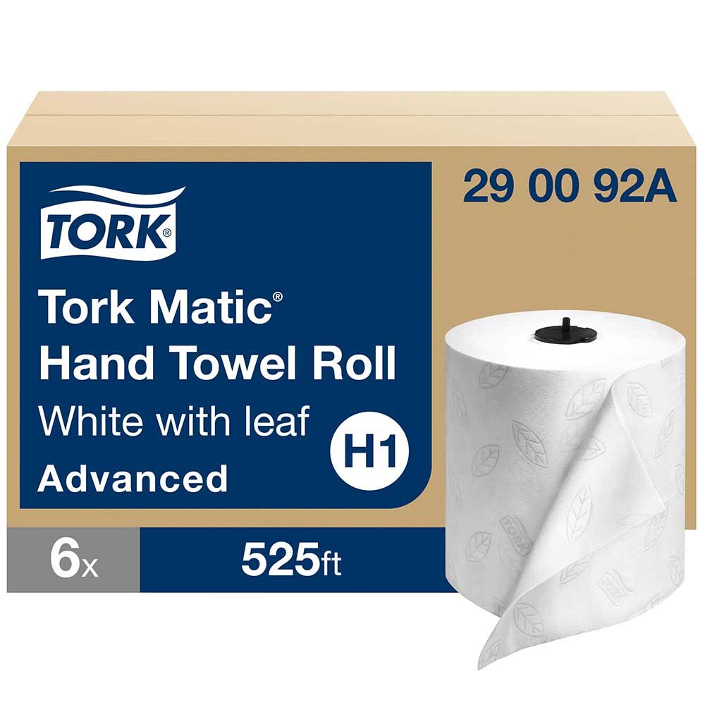 Tork Rouleau D'essuie-mains Blanc Advanced Matic 2 Épaisseurs, 525 Pi -- 6 Par Boîte