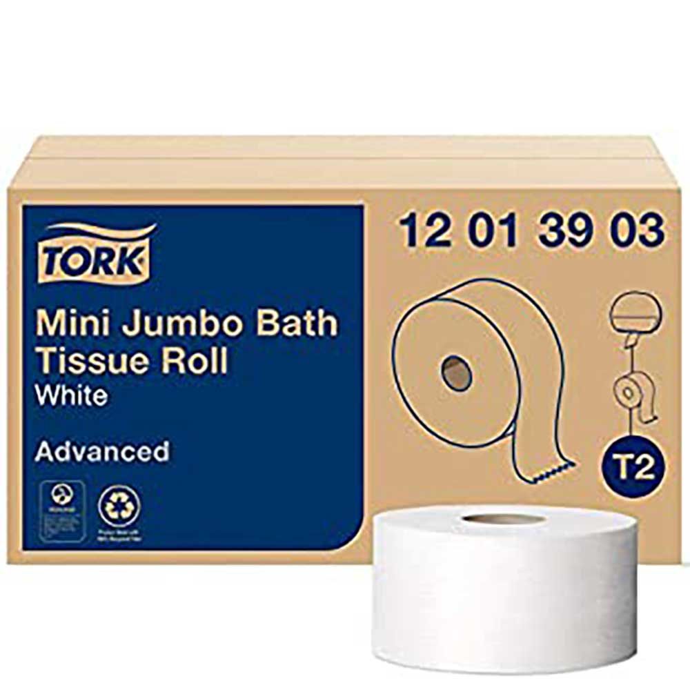 Tork White 1-ply Mini Jumbo Toilet Paper Roll, 1200 Ft -- 12 Per Case