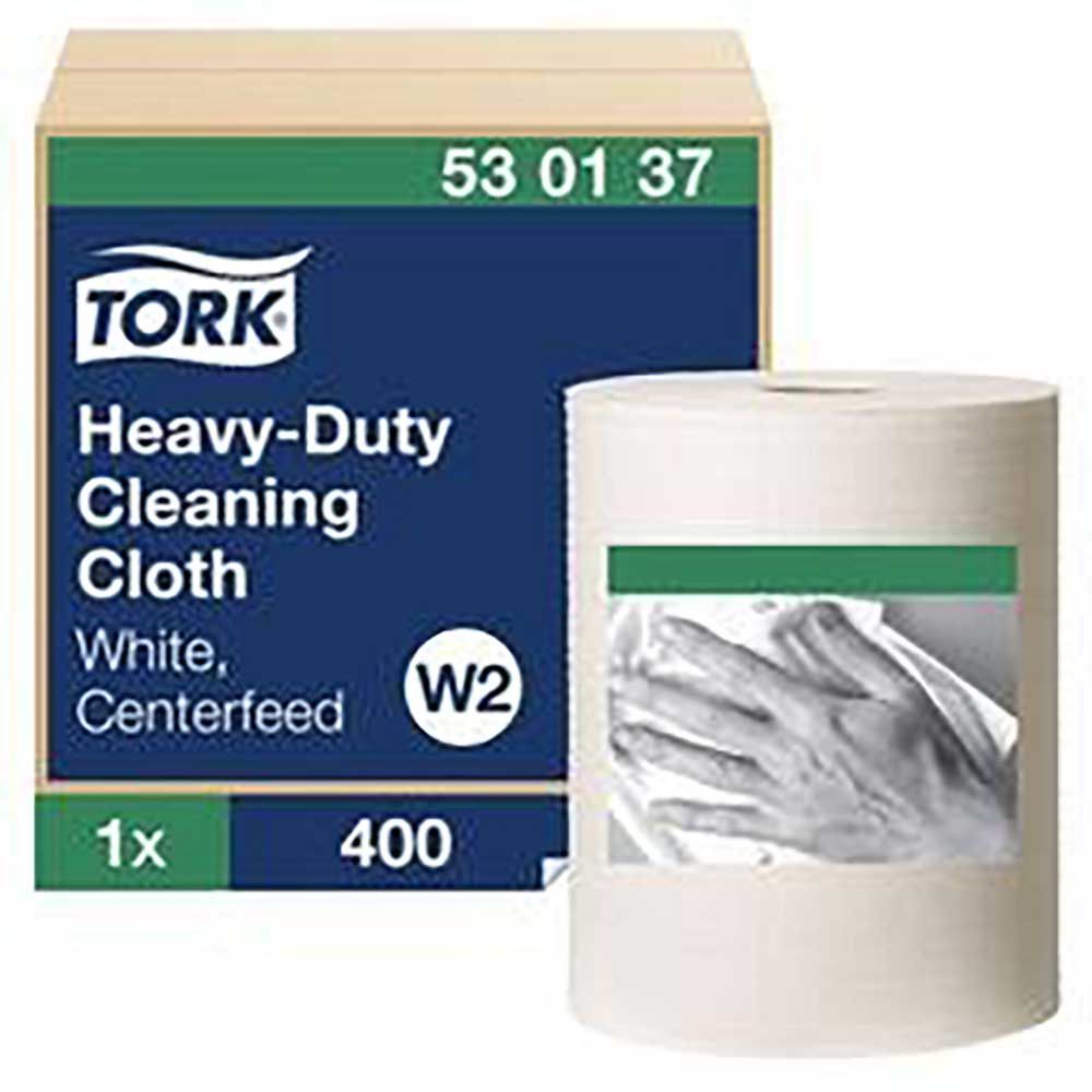 Tork White W2 1 Ply Heavy Duty Cleaning Cloth, 3.9 In X 333.3 Ft