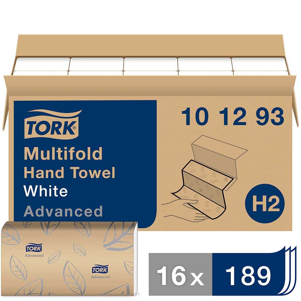 Tork Advanced White H2 Xpress Soft Multifold Hand Towel, 3.17 In -- 3024 Per Case