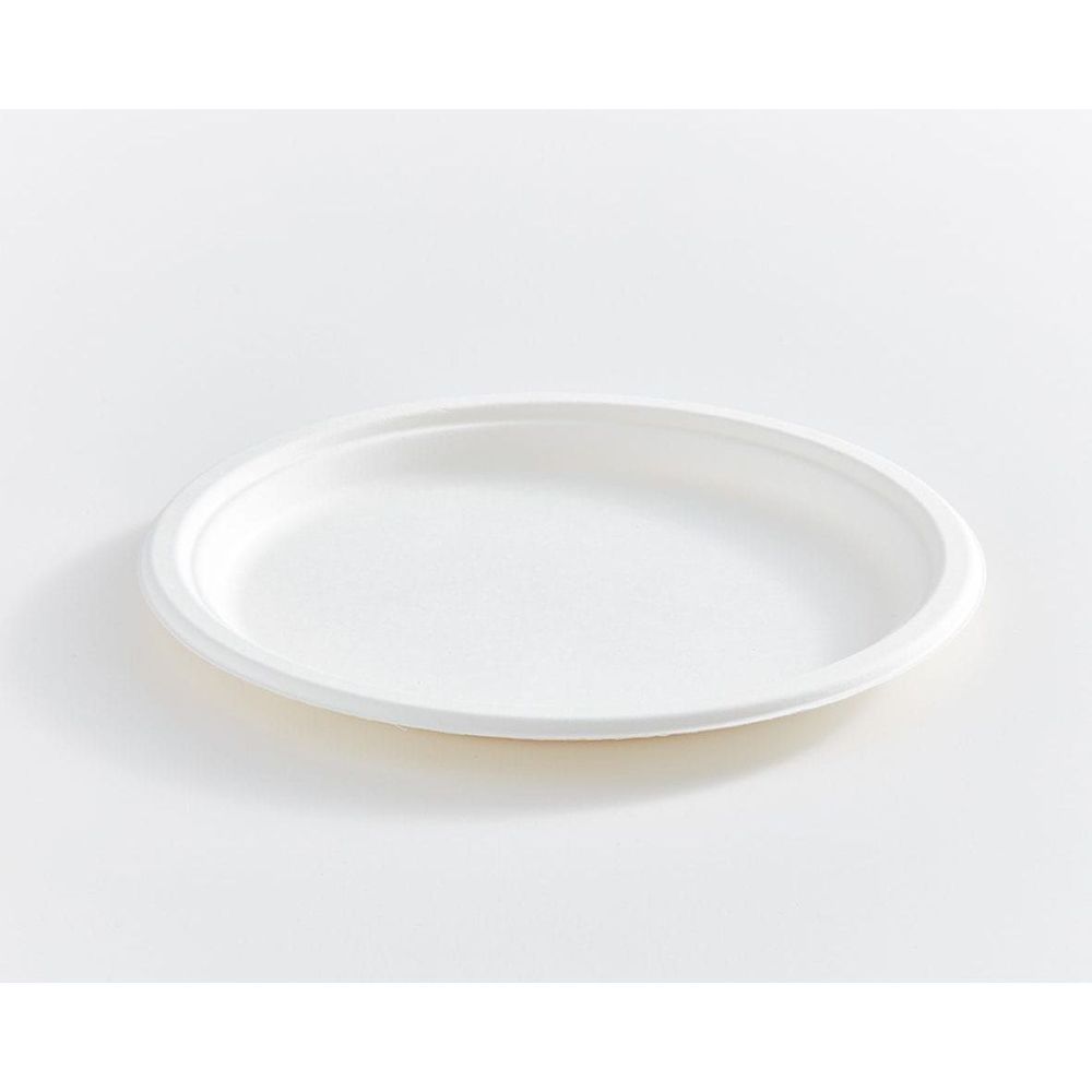 Eco Guardian Compostable Bagasse Round Fibre Plate, 10 In -- 500 Per Case