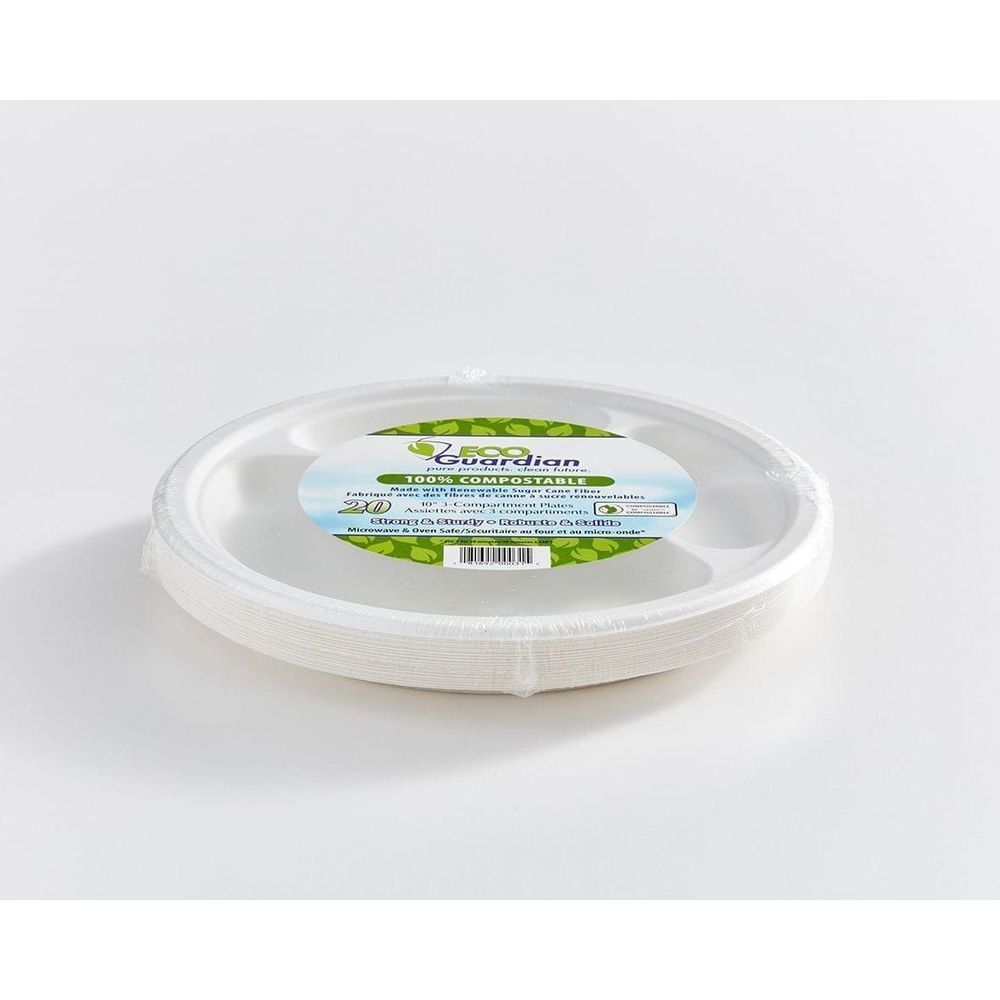 Eco Guardian 12.5 In Compostable Bagasse Oval Fibre Plate, 20 Count -- 240 Per Case