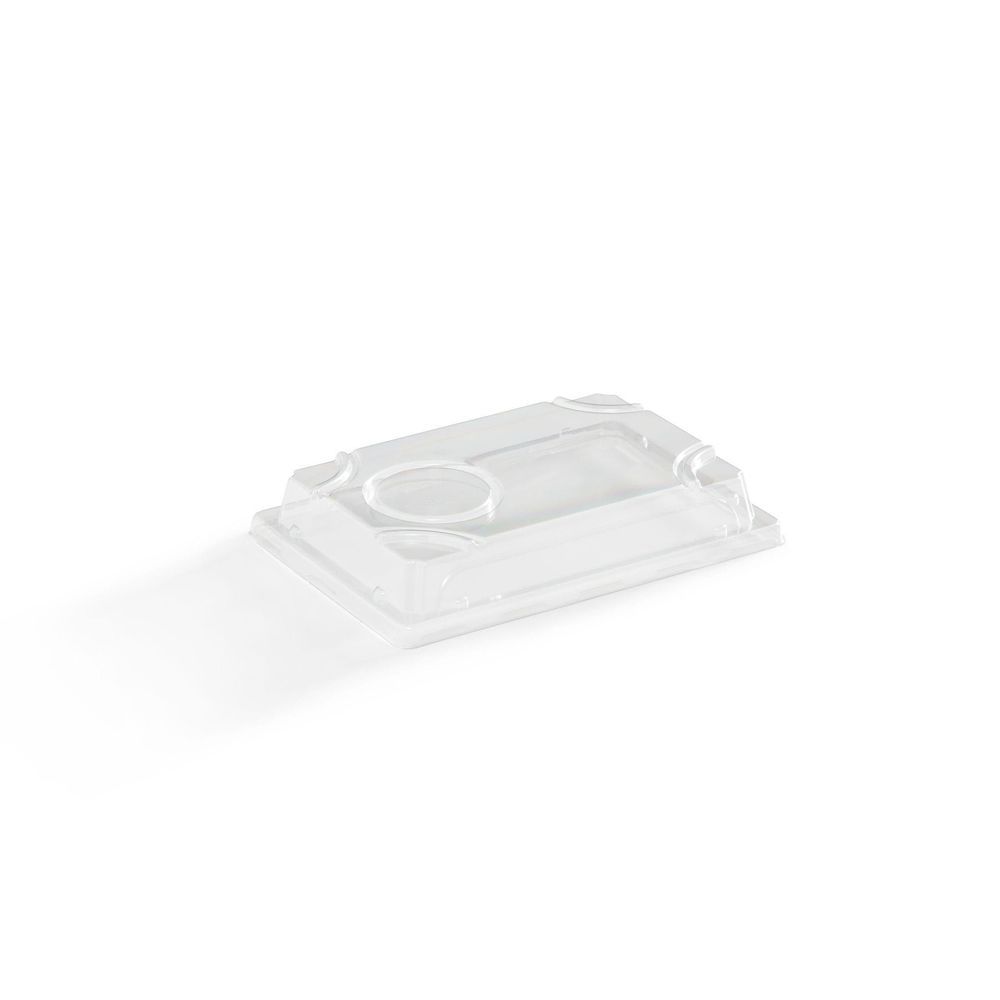 Eco Guardian Clear Pet Lid For Small Rectangular Fibre Recyclable Sushi Tray, 7.2 X 5 In -- 800 Per Case