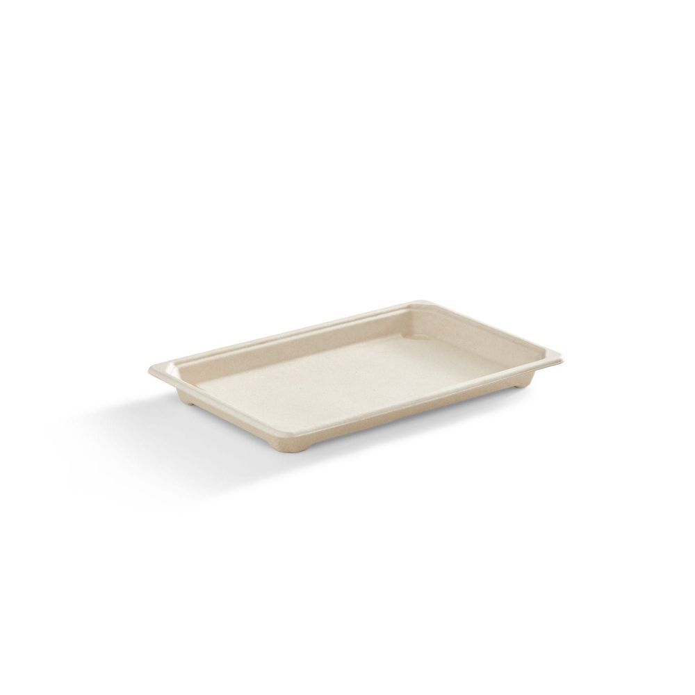 Eco Guardian Compostable Bagasse Large Rectangular Fibre Sushi Tray, 9.3 X 5.7 In -- 600 Per Case