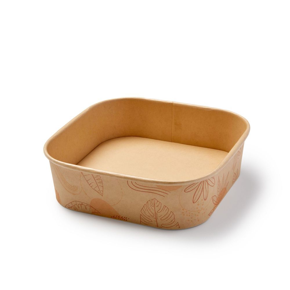 Eco Guardian Forest Collection Compostable Pla-lined Square Bamboo Bowl, 32 Oz Capacity -- 300 Per Case