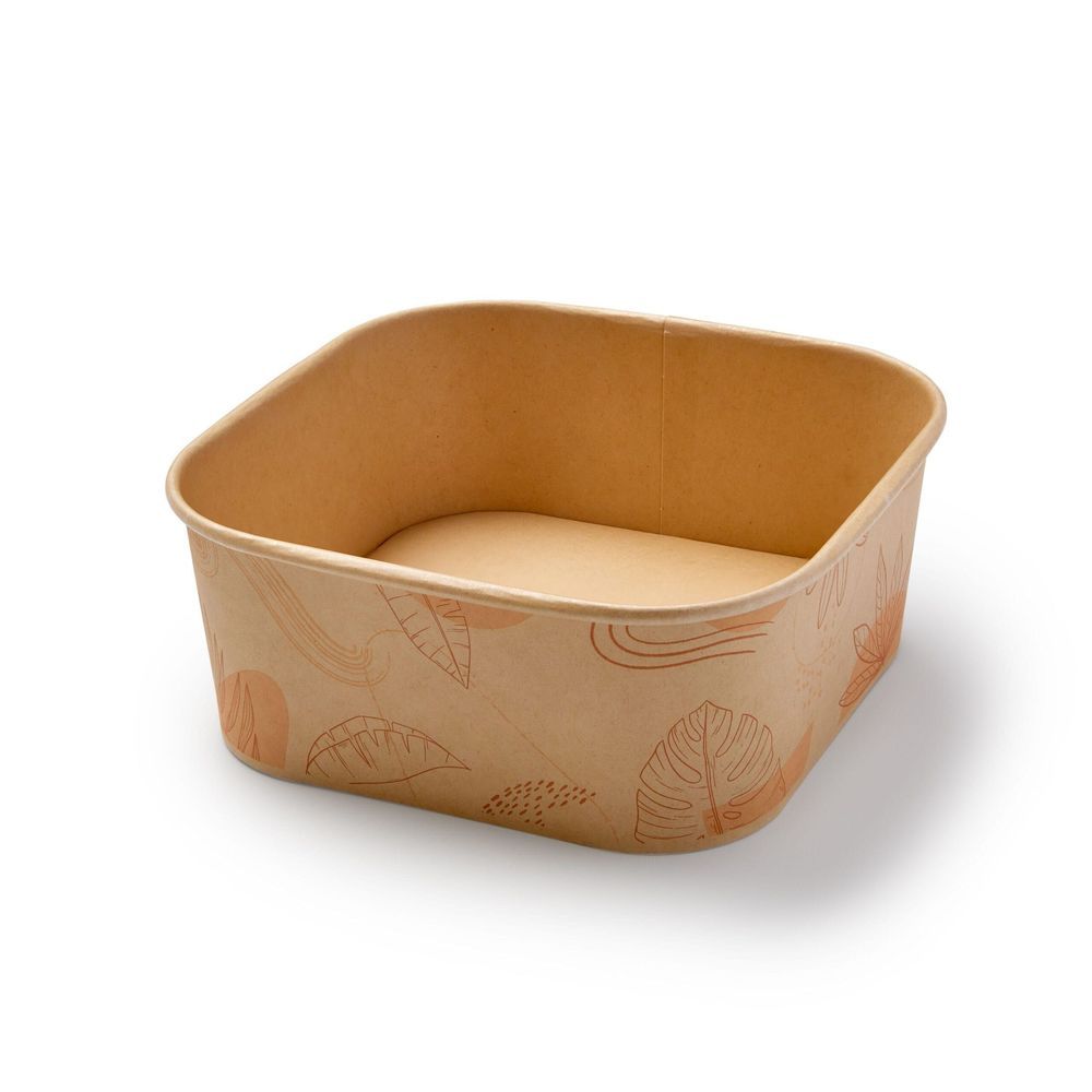 Eco Guardian Forest Collection Compostable Pla-lined Square Bamboo Bowl, 44 Oz Capacity -- 300 Per Case