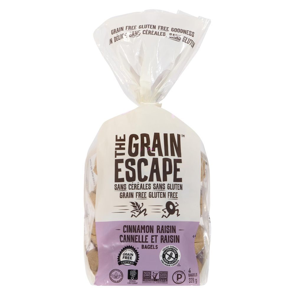 The Grain Escape Grain Free Gluten Free Cinnamon Raisin Bagels, 328 G -- 6 Per Case