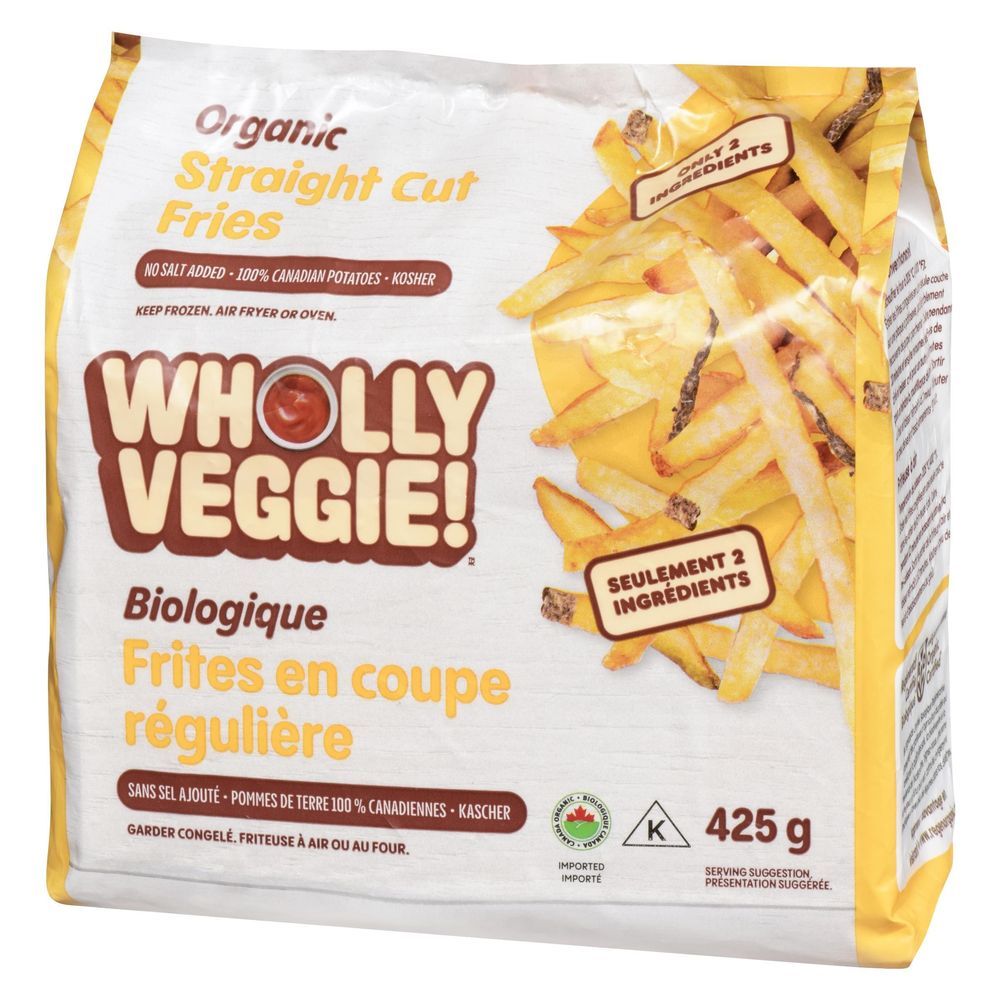 Wholly Veggie Frites Bio Coupées Droites, 425 G -- 12 Par Caisse